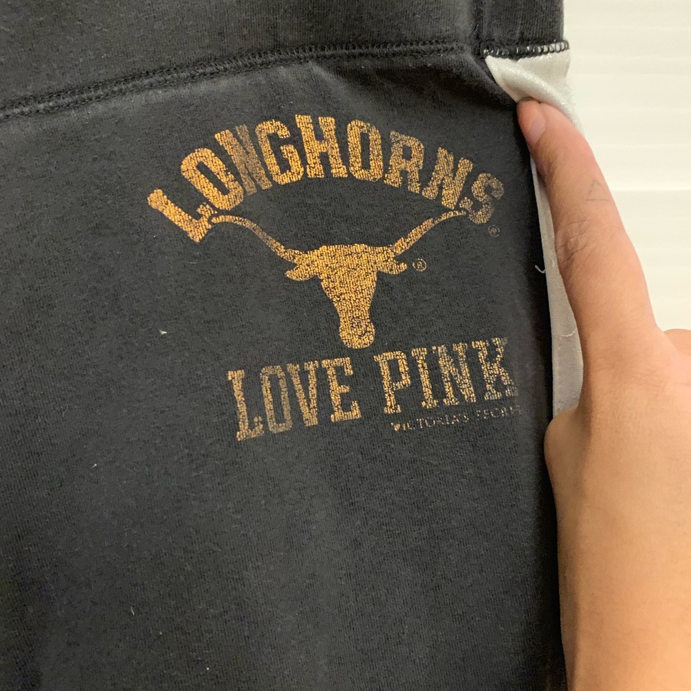 PINK Longhorns black and white leggings